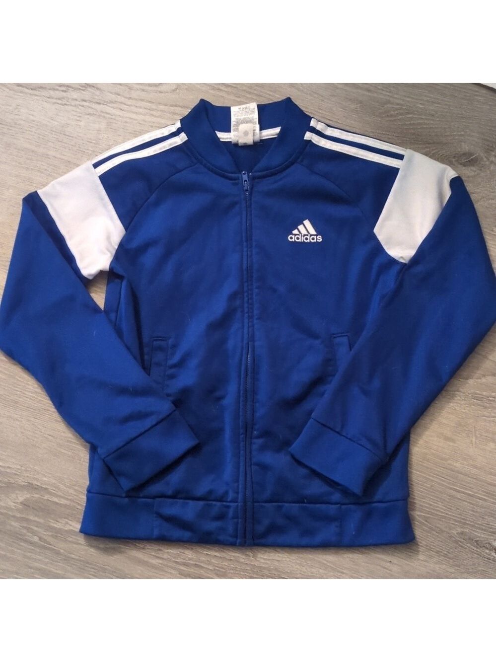 Adidas Blue White Track Jacket Size Medium